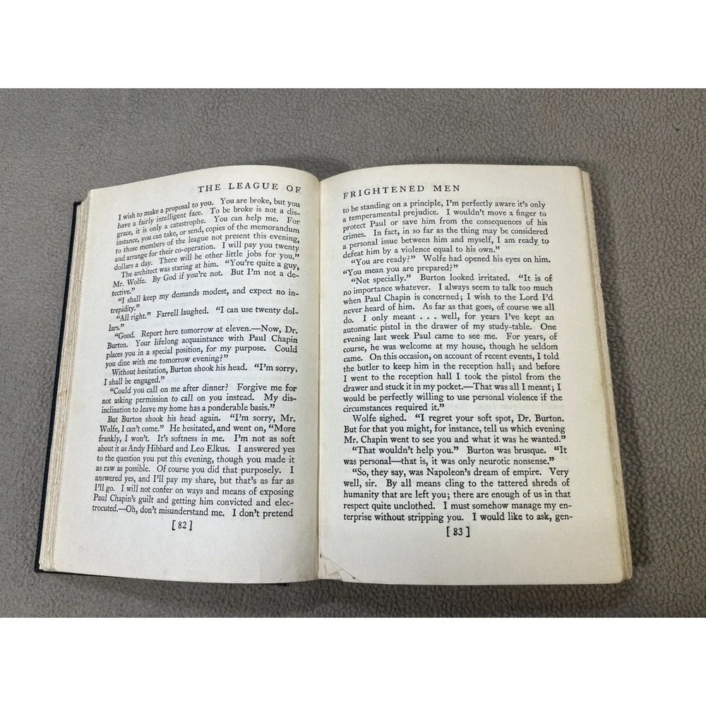 The‎ League of Frightened Men Rex Stout Nero Wolfe Mystery Hardcover Book 1935